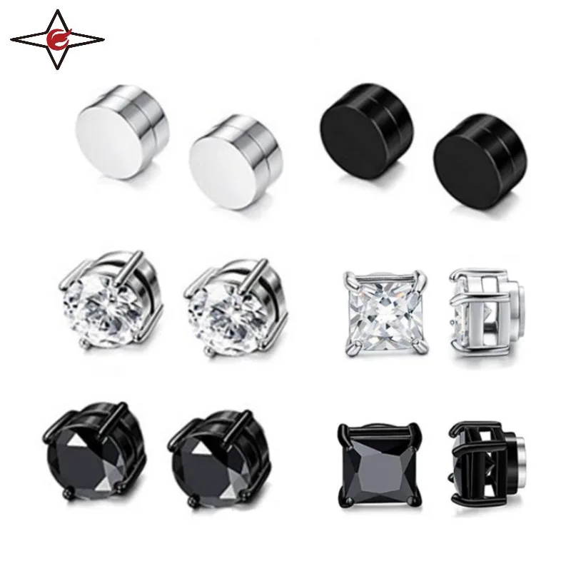 Low Price High Quality Girls Boys Diamond Magnet Stud Earring Stainless Steel Magnetic Earrings For Men