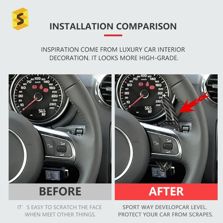 ES MK3  Car Interior Accessories Carbon Fiber Car Parts Steering Wheel Paddle Shifter For Leon Cupra MK3