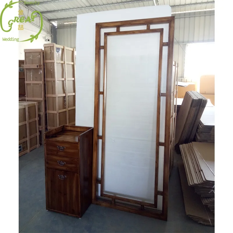 Foshan Great Professional Customized Wooden Mirror Salon Mirror Station Makeup Mirror  For Barber Shop Salon Furniture