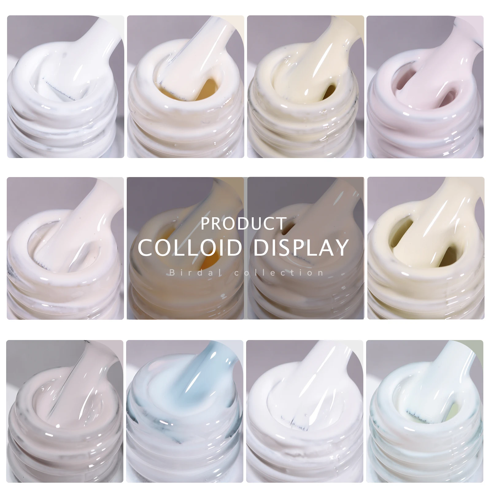 MIUKIULA Nail salon 12 colors nail gel polish set milky white collection EM private label custom bottle new design