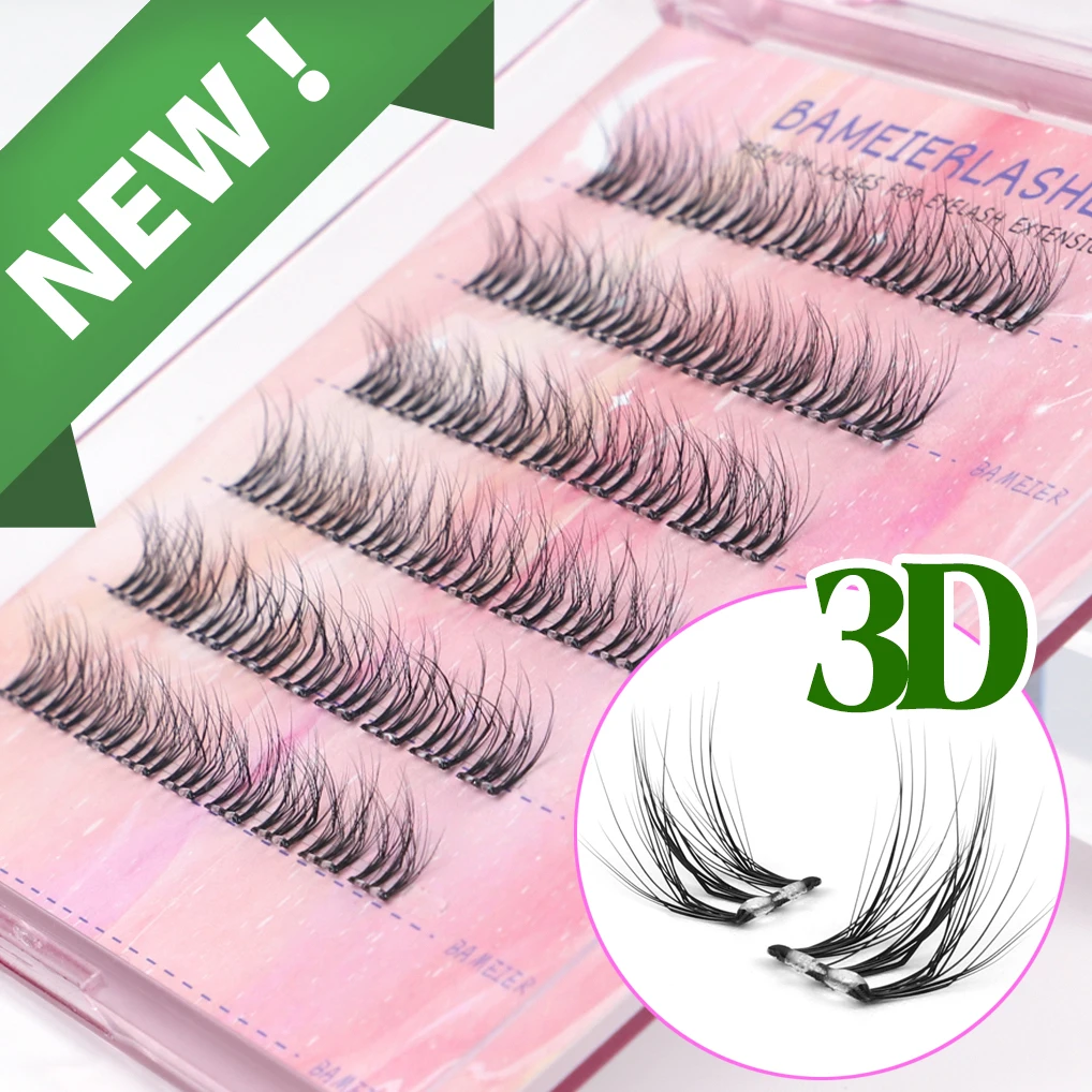 New Arrival 3d Effect Eyelash Cluster Extensions d Curl 8mm-15mm 11mm Press on Cluster Lashes no glue with own logo