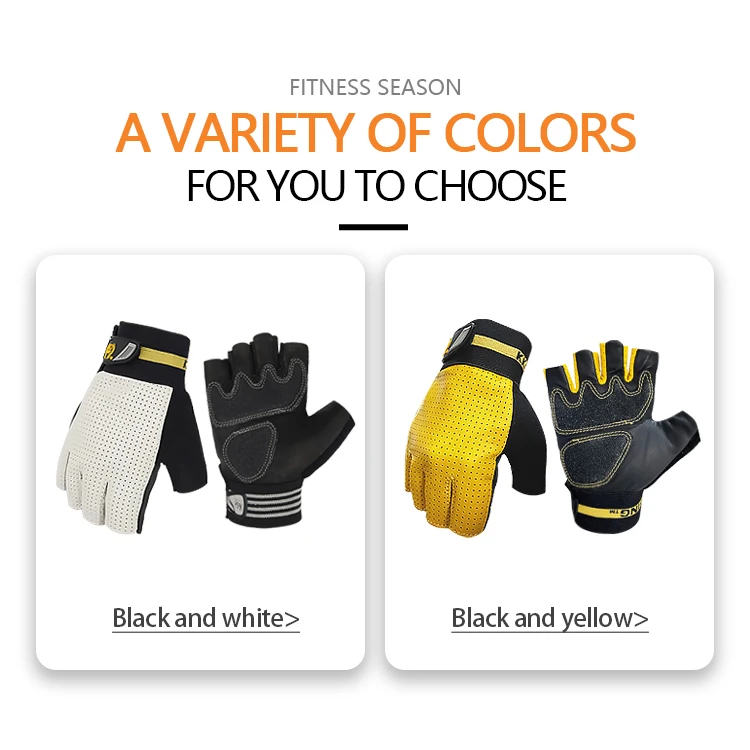 Amazon hot selling half finger sport leather gloves men hands protecting