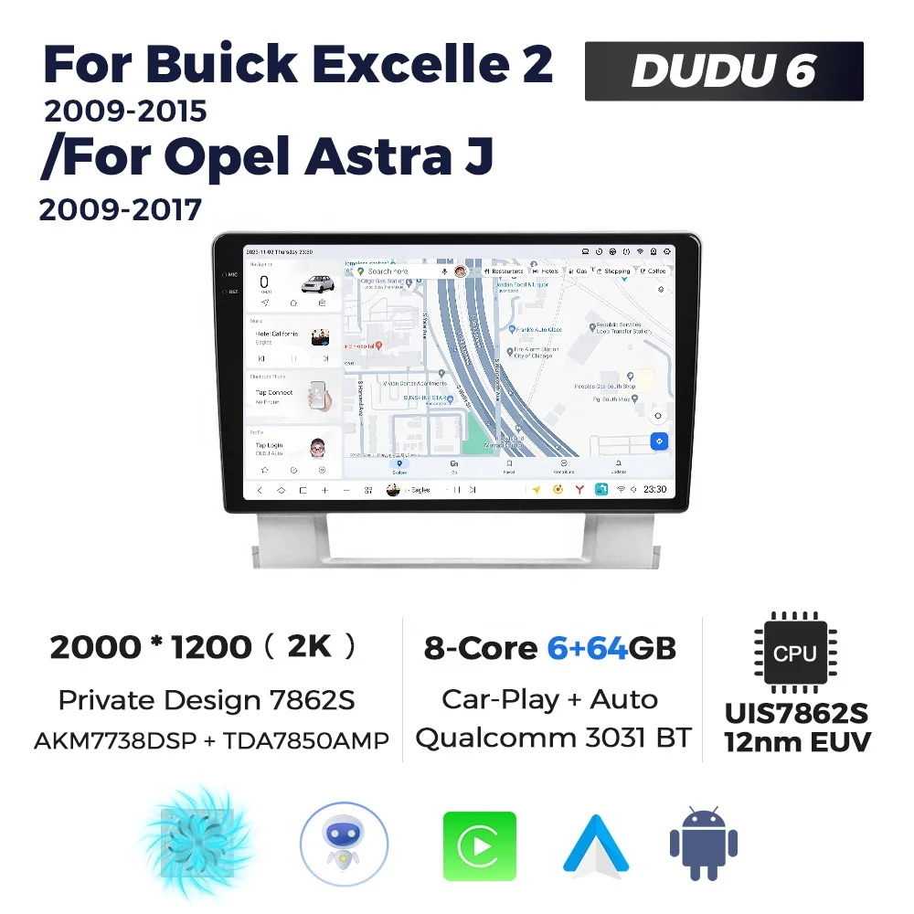 Mekede DUDU7 android car radio dvd player 2K QLED auto wifi  4G GPS DSP for Buick Excelle 2 2009 2015  Opel Astra J 2009 2017
