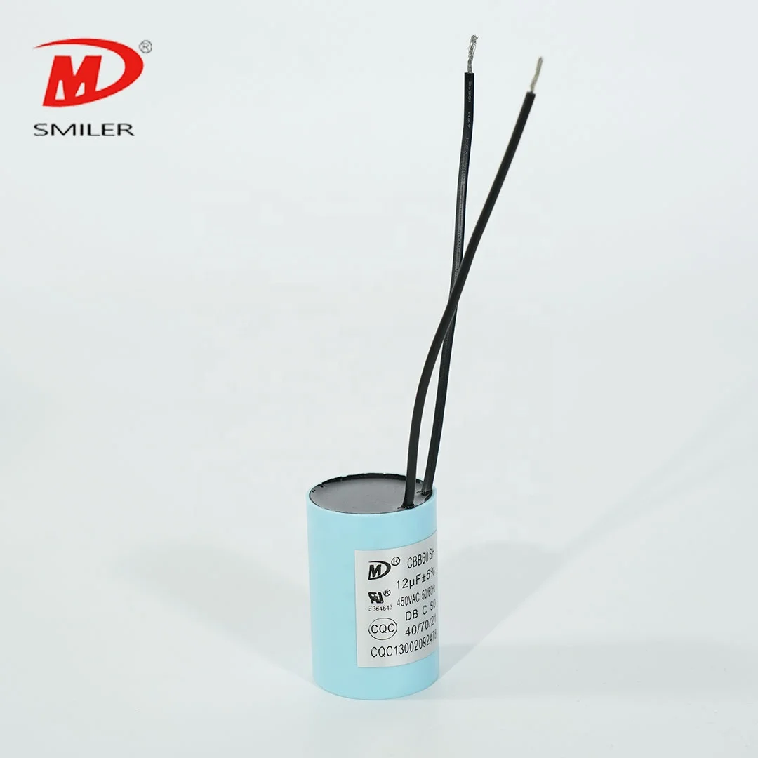 Factory Popular Model CBB60 Capacitor 450v 12uf Wires Lead Out High Voltage For Water Pump Film Capacitors
