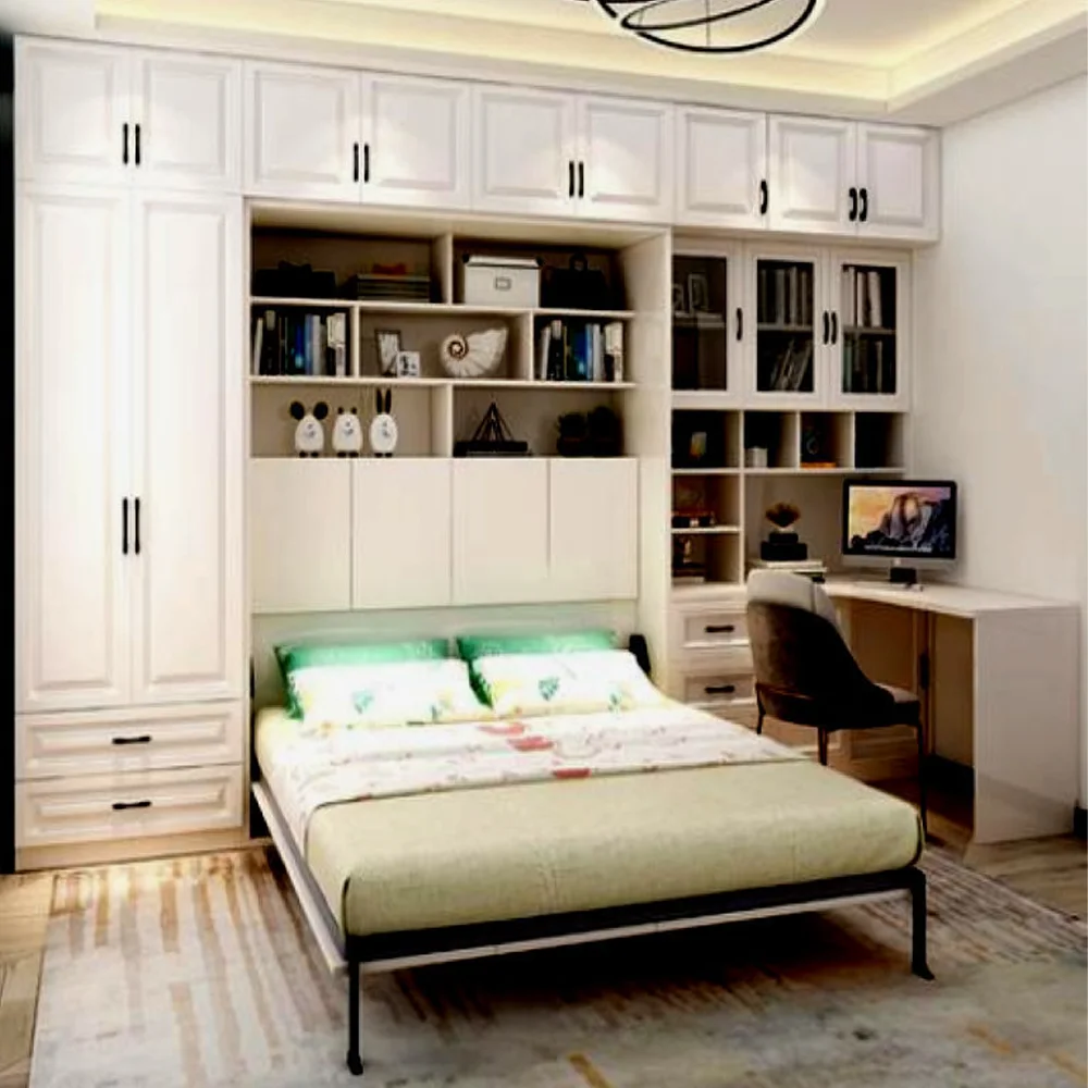 Modern Design Custom Hideaway Bed With Modular Wardrobe For Hospitality Industry Apartment Murphy Bed
