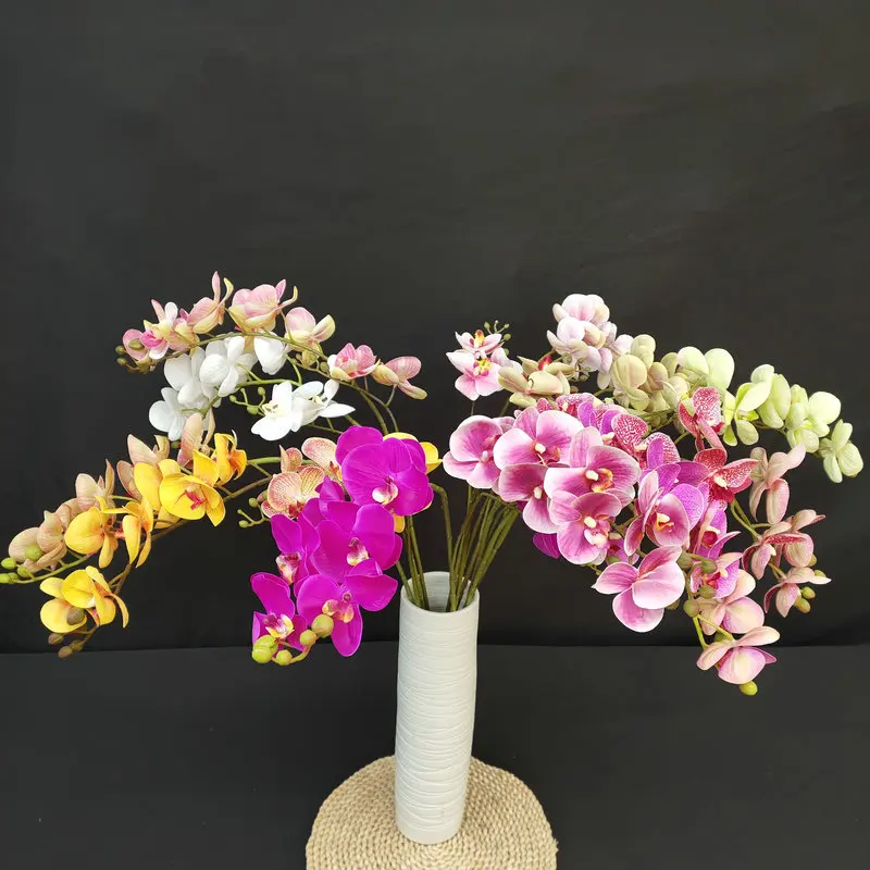 Feel artificial flower wedding home decoration 10 head 2 fork phalaenopsis