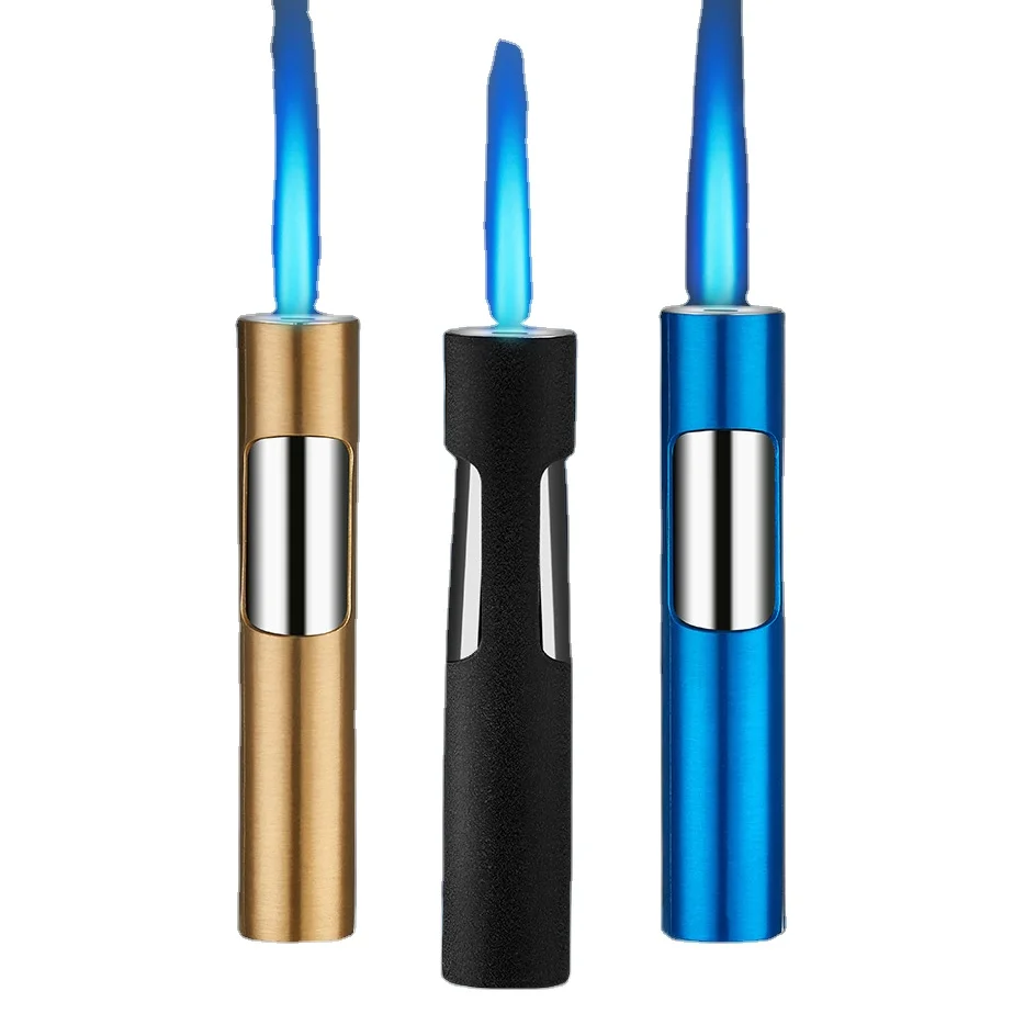 Refillable mini Pen lighter Adjustable Butane windproof jet flame gas Custom lighter cigarette