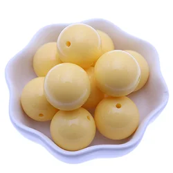 Curtain Decorative 20MM Chunky Bubblegum Light Yellow Fashion Acrylic New Beads