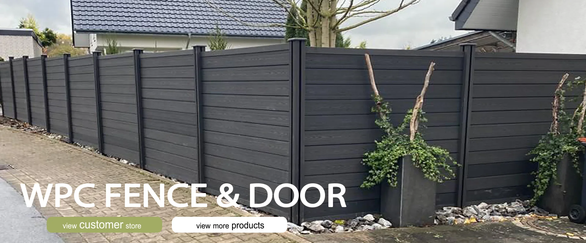 Complete Set DIY Fence Panels Composite Outdoor Private WPC Fence Waterproof Co-extruded Fence Panel
