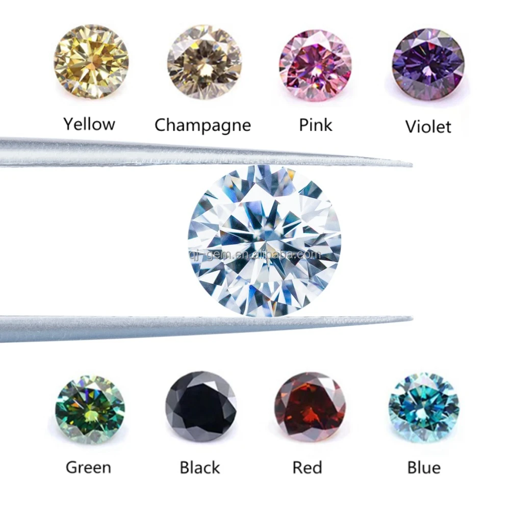 Qianjian Wholesale Price Round Loose Mossanite  Pass Diamond Test GRA  VVS   Loose MoissaniteDiamond Jewelry Making