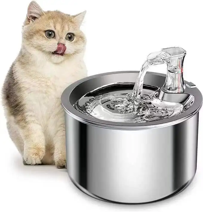 304 stainless steel intelligent automatic cat dog water dispenser four layers filtration silent water pump pet drinking fountain