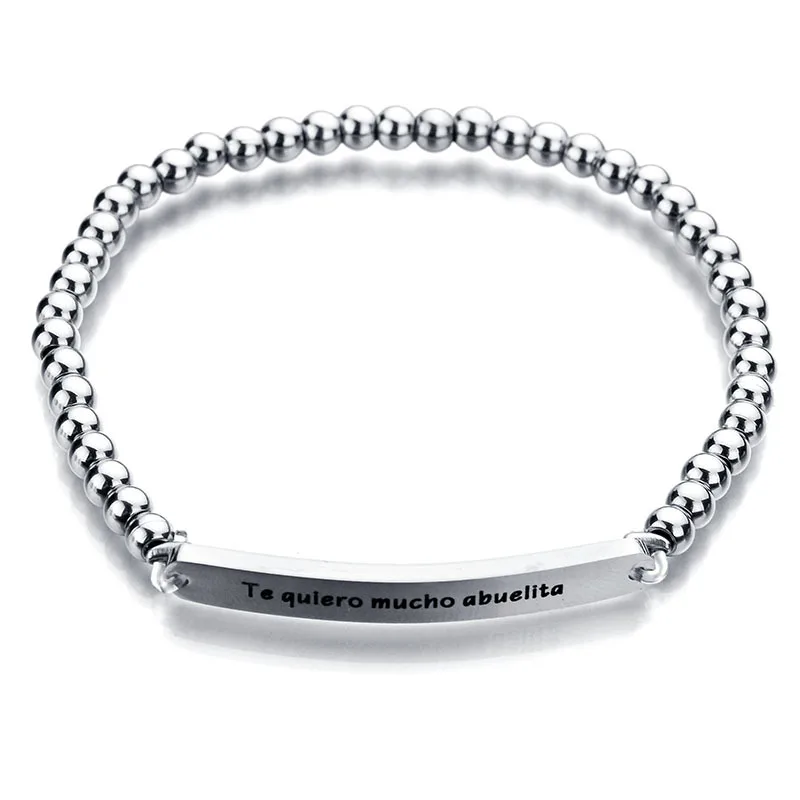 Испанский титановый шарик эластичный браслет изогнутый из нержавеющей стали День матери DIY ювелирные изделия