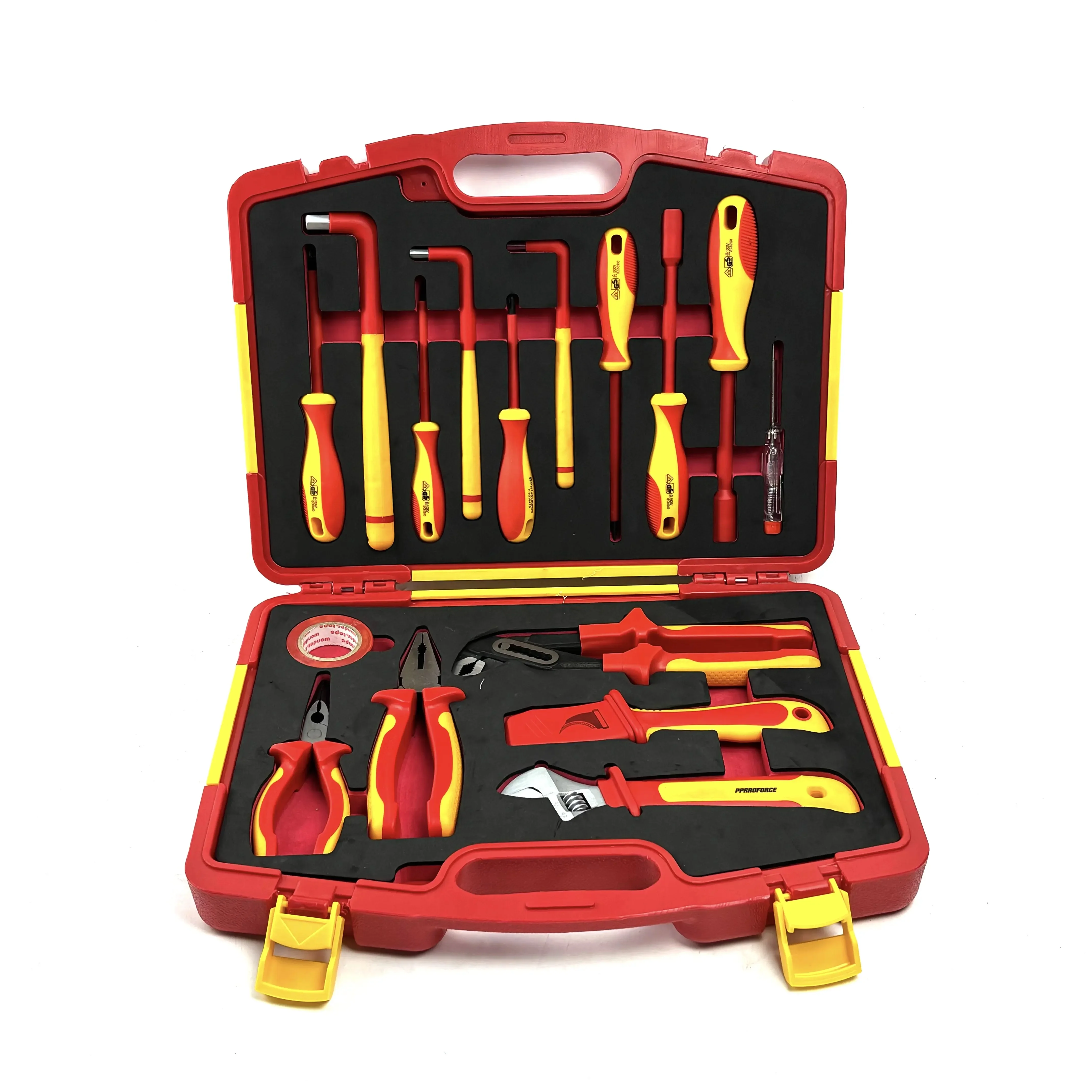 19pcs auto repair VDE insulation tool 1000V open end wrench cable knife tool box suit