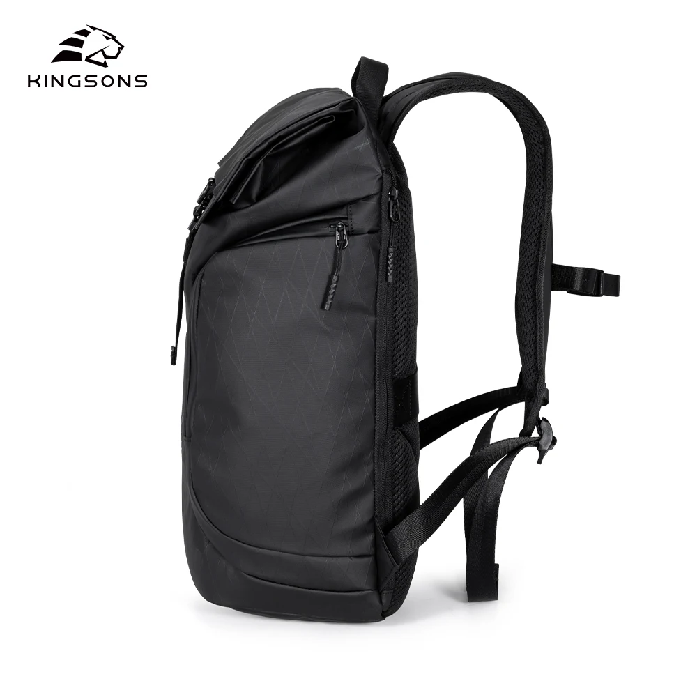 Kingsons waterproof outdoor backpack for traveling Cyber Punk style shinny laptop backpack for men leisure rucksack for riding