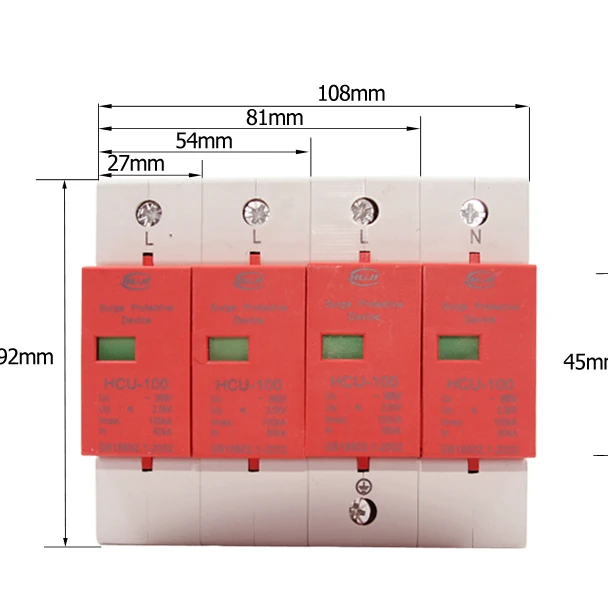 380v Surge Protective Device Class Pa66 3p 100ka Power Surge Protector