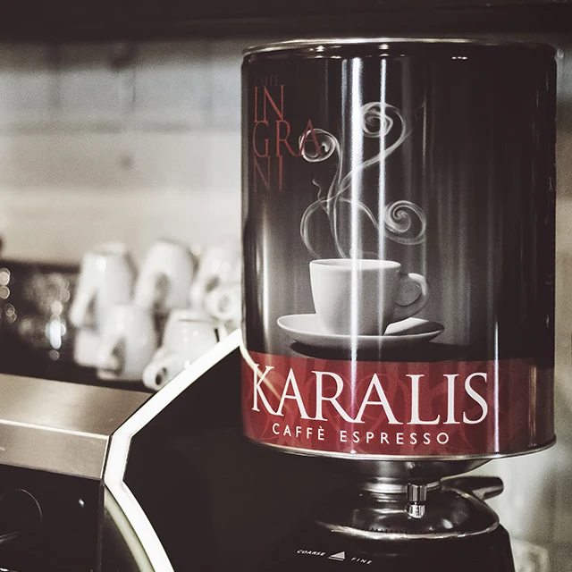 Fine italian roast coffee Whole Beans Espresso Blend for professional coffee shop - Caffe Karalis 3Kg Tin Can