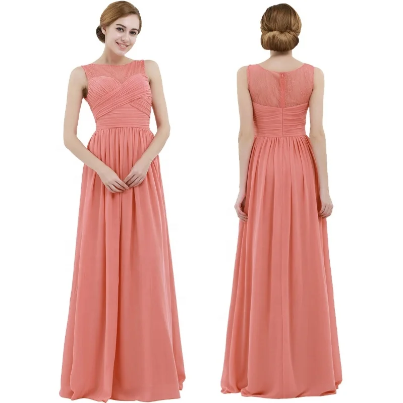 
Women Ladies Chiffon Lace Bridesmaid Dress Long Evening Prom Gown 