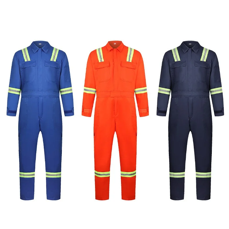 Custom Construction Tape Labor Waterproof Muti Pockets Jacket Jumpsuit Suit Outdoor Weld Protective Factory Refle