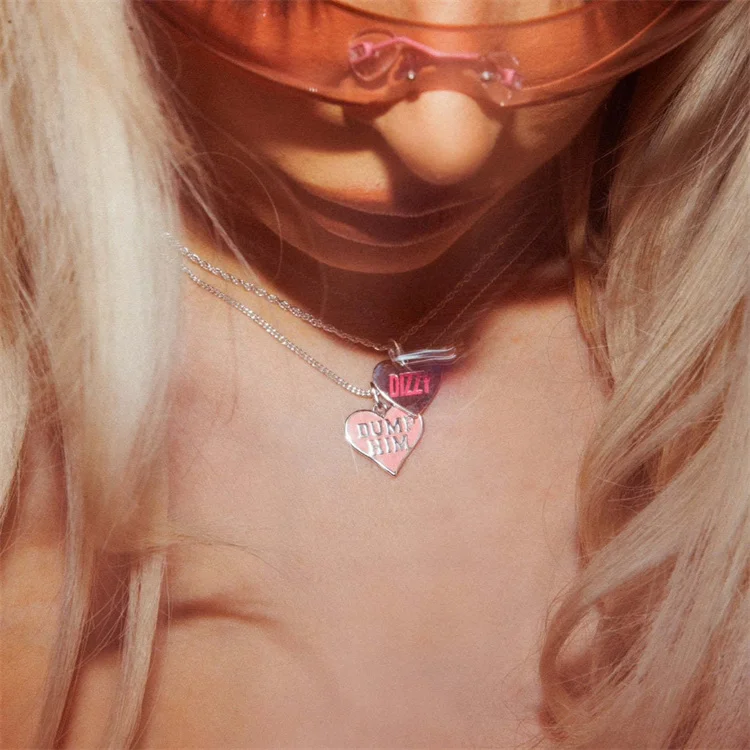 Factory custom heart love pendant stainless steel pink enamel jewelry silver heart necklace