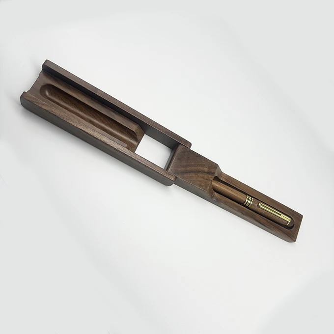 Wholesale Luxury Business Gift  Walnut Wooden ball Pen with custom logo Engrave Promotion wood pen with  folding stand wood box