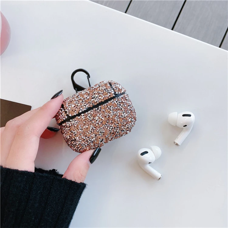 Цветной Алмазный защитный чехол для airpods pro коробка хранения наушников жесткий из поликарбоната с защитой