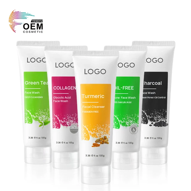 Private Label Enzyme Exfoliating Aqua Dead Skin Peeling Gel Exfoliator Green Tea Face Clean Wash