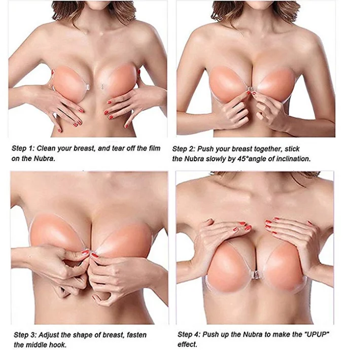women beautiful breast stickers chest push up bra strapless mature hot sexy nude invisible backless silicone adhesive sticky bra