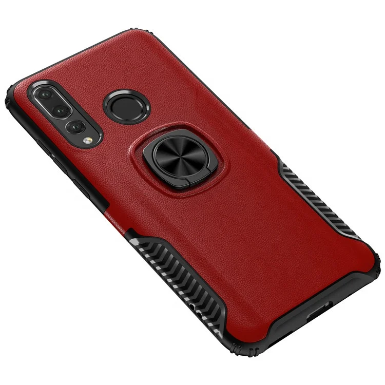 Saiboro Mobile Case For Huawei Nova 4 Shockproof Ring Holder Case, For  Huawei Nova 4  Hybrid Leather Case