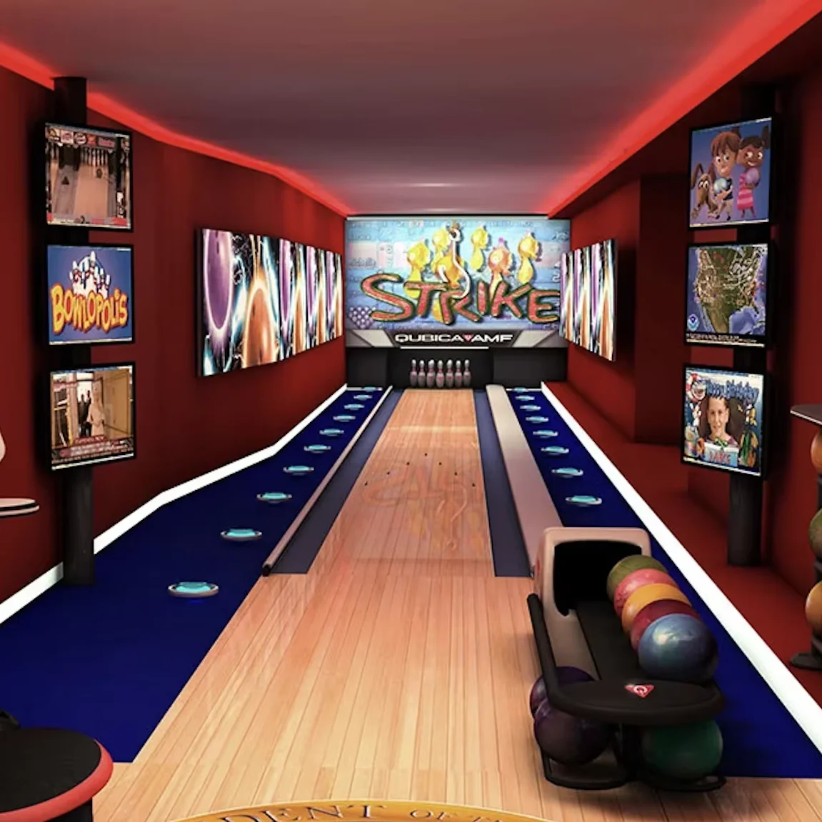 Premium Customized in Home Private Bowling lane Residential Bowling Alley Line for Family Entertainment
