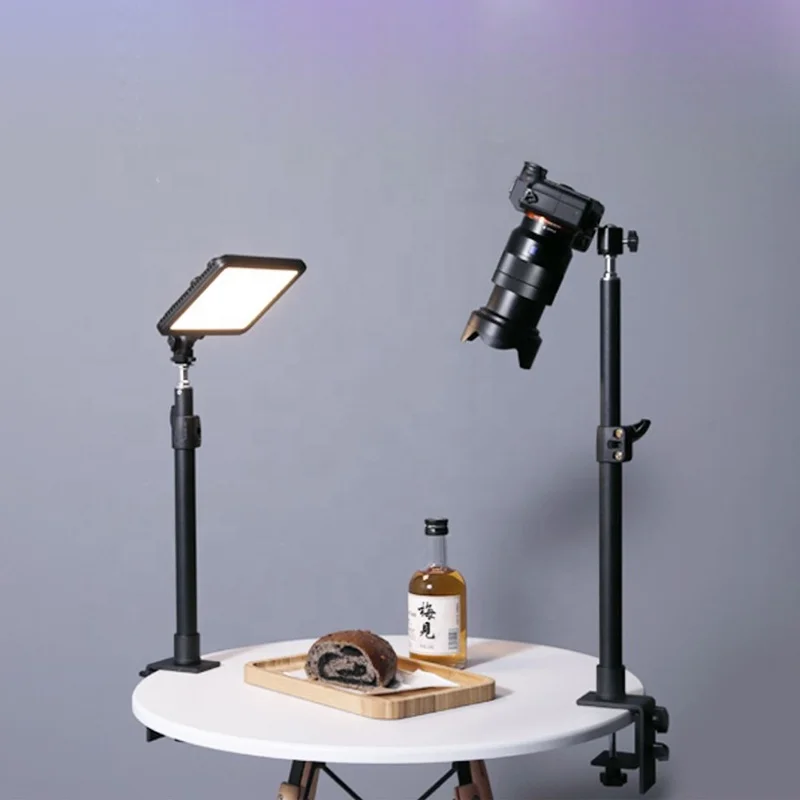 Takenoken Photo Studio Aluminum Tripod Clamp Adjustable Desk Bracket Mount C Clamp Light Stand with Ball Head for Ring Light