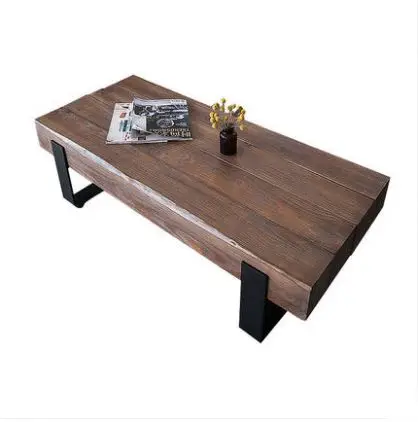 Wholesale Nordic Solid Wood Tea Table American Industrial Vintage Retro Living Room Table Industrial Rustic Coffee Table