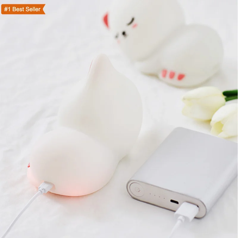 Jumon Creative silica gel rechargeable timing colorful night lamp bedroom head eye protector sleep lamp