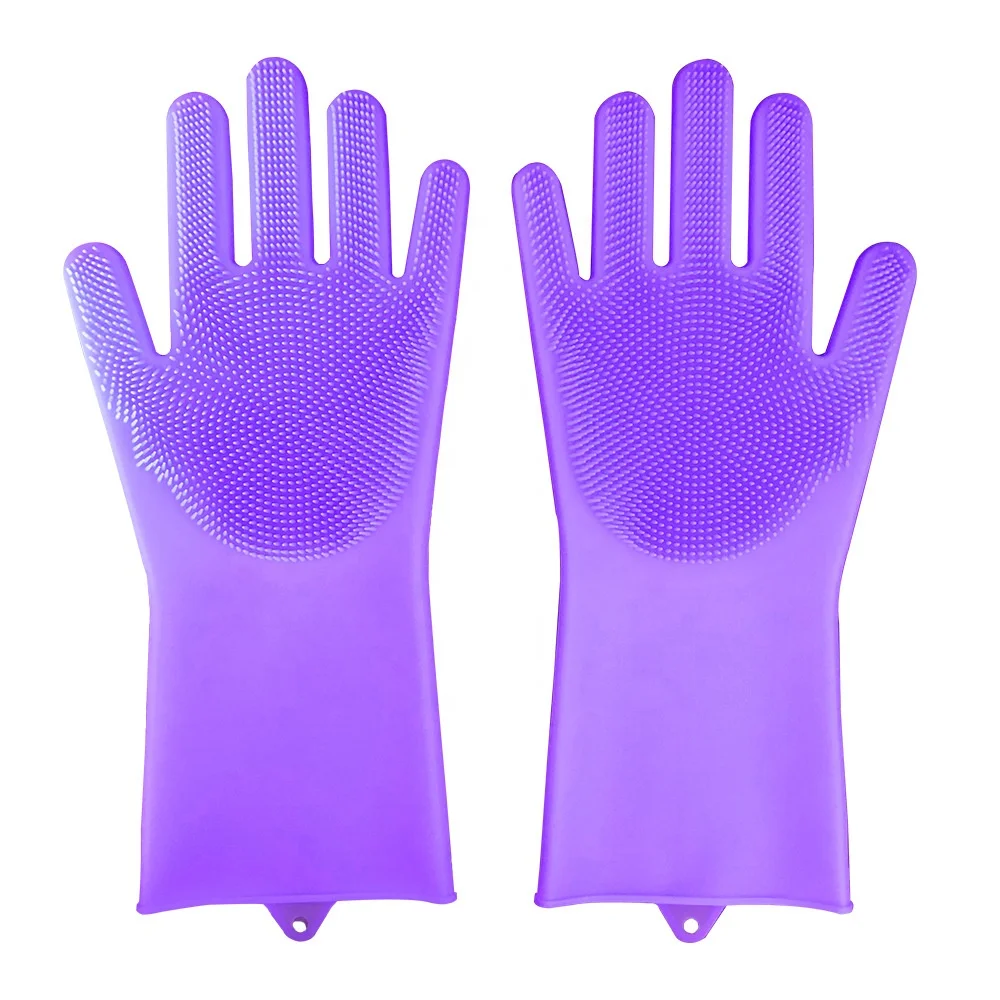 Manufacturer magic Silicone Gloves Pet Bath Brush Dishwashing Gloves for Dogs Cats Kitchen Cleaning Scrubber