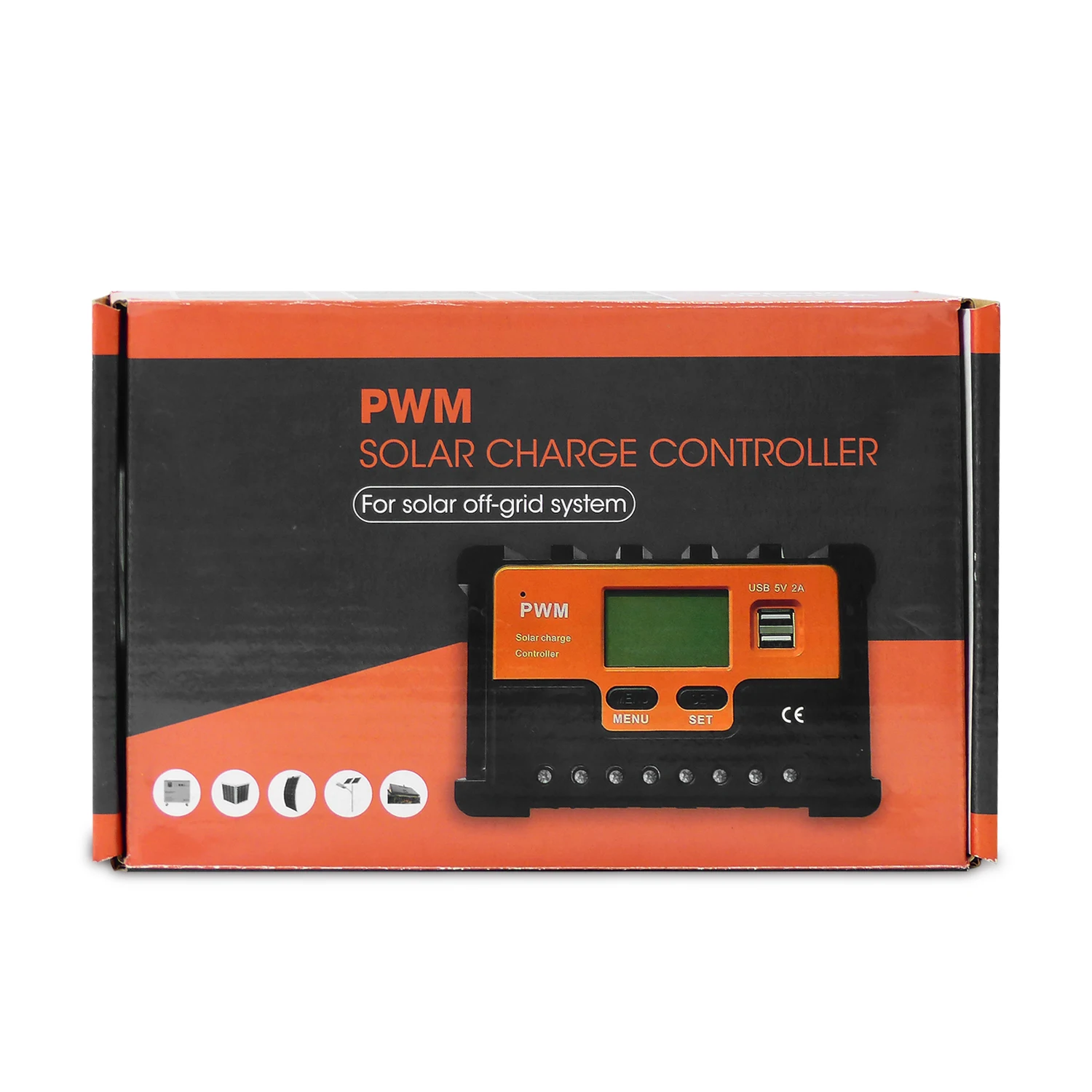 GCSOAR FT6024 60A 12V 24V PWM Solar Charger Controller LCD Display Dual USB Output