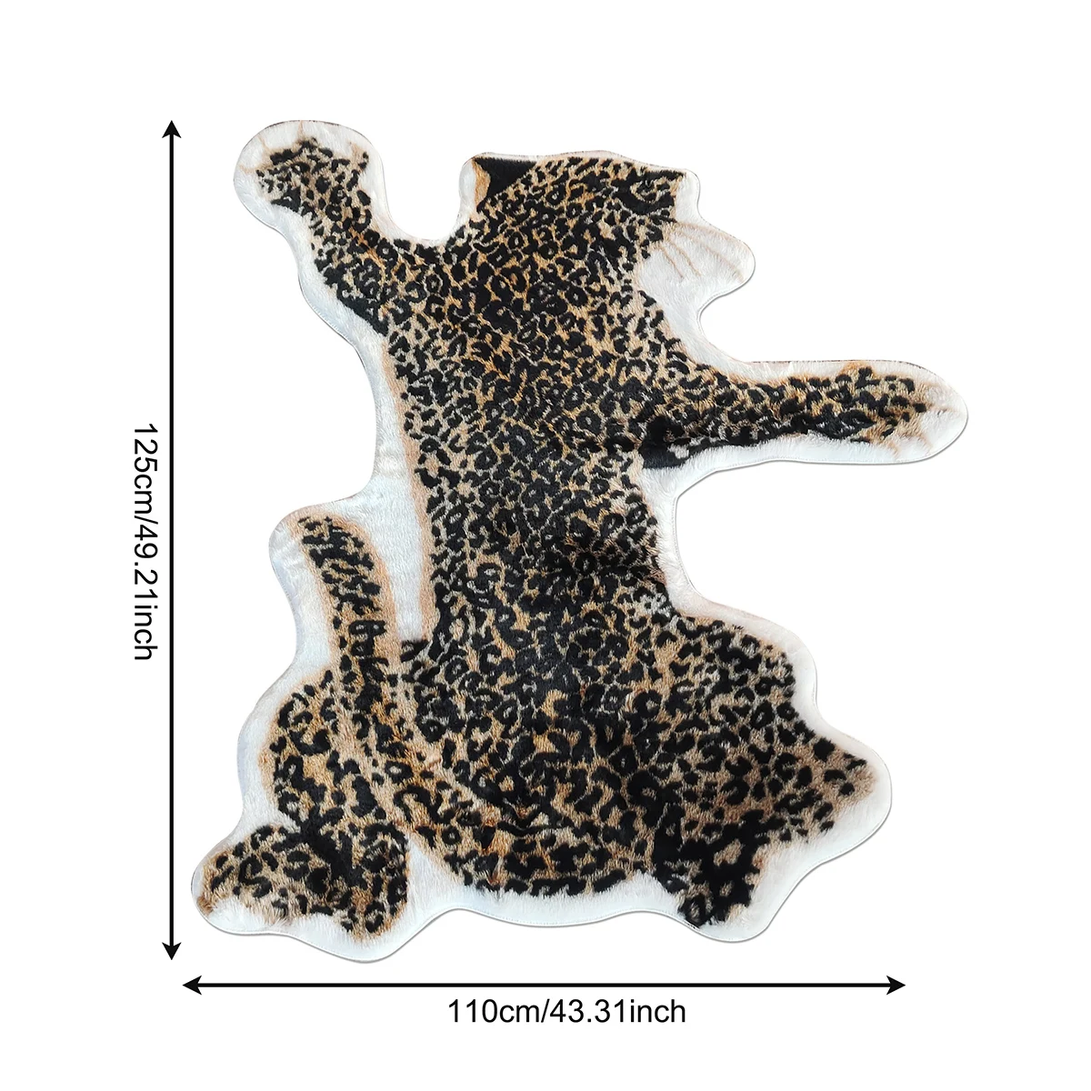 1pc leopard carpet, artificial tiger skin anti-slip mat for home decoration animal carpet carpet