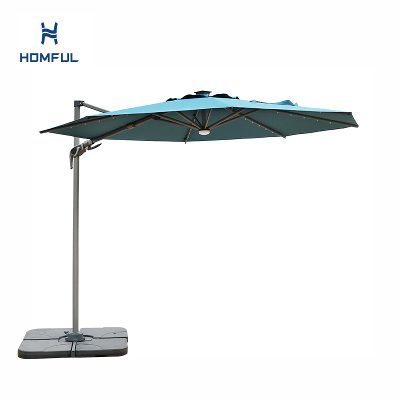 Large Outdoor Market Umbrella Double Top Deluxe Patio Umbrella Offset Hanging Cantilever Umbrella