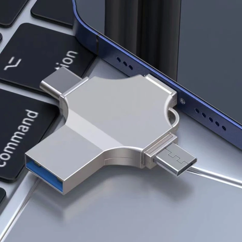 Металлический USB-накопитель 4 в 1 32/64/128/256/Type/c