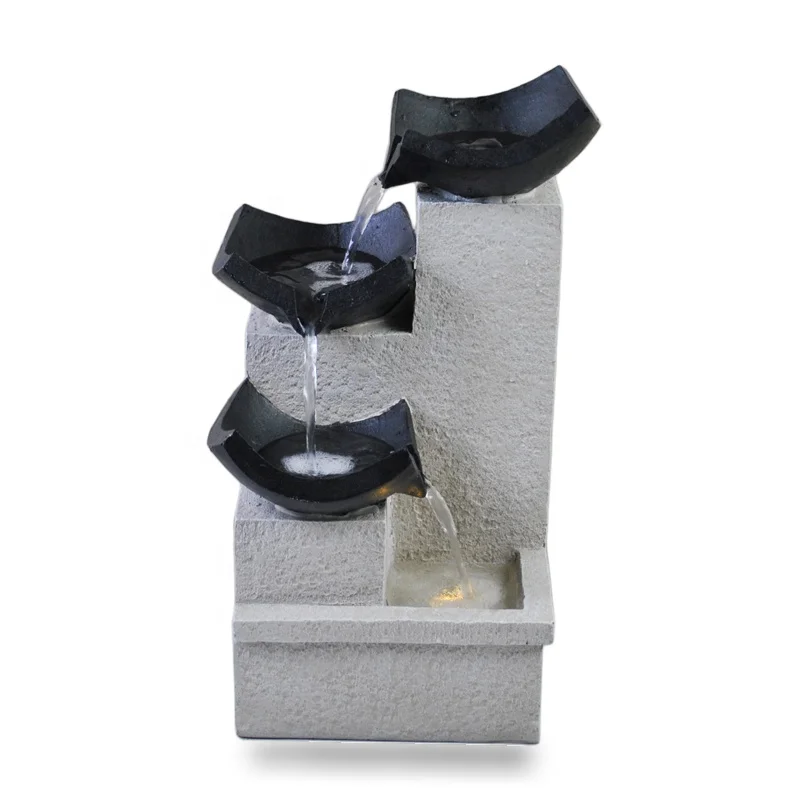 tiers polyresin waterfall fountain decorations garden