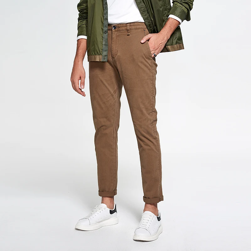 
SABIN factory RTS wholesale pantalones de hombre men high quality custom fashion cotton twill trouser slim fit khaki chino pants 