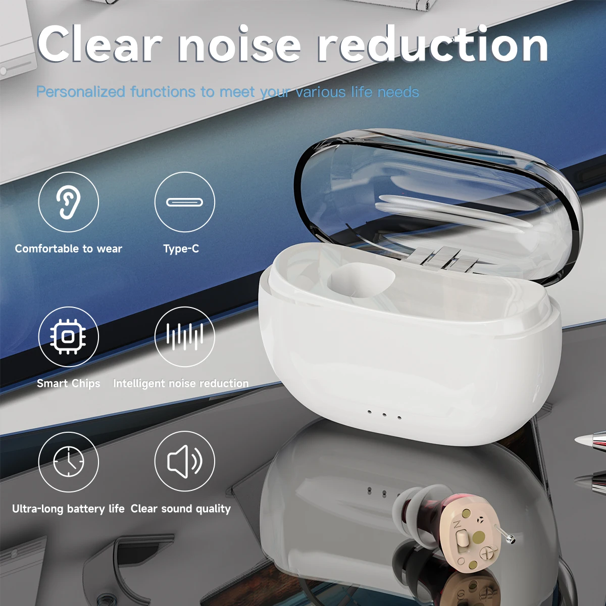 CIC Mini Hearing Aids Rechargeable Device Wholesale Hearing Aids For Senior Hearing Loss Manufacturer Digital Wireless Products