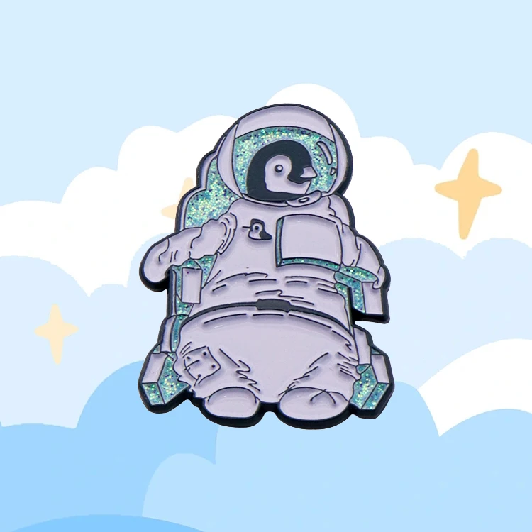 Wholesale Badge Maker Gold Plated Customized Cute Enamel Pins Metal Emblem Custom Logo Glitter Enamel Lapel Pin Badges