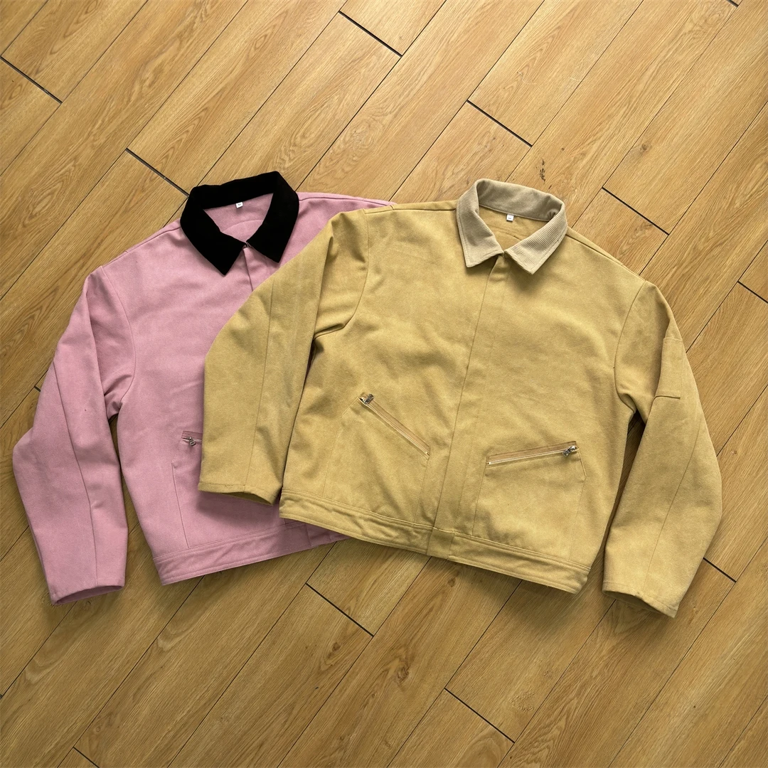 Topshow Custom Embroidery Patch Heavy Canvas Workwear Jacket Vintage Worker Heavyweight Men Detroit Carpenter Chore Jacket