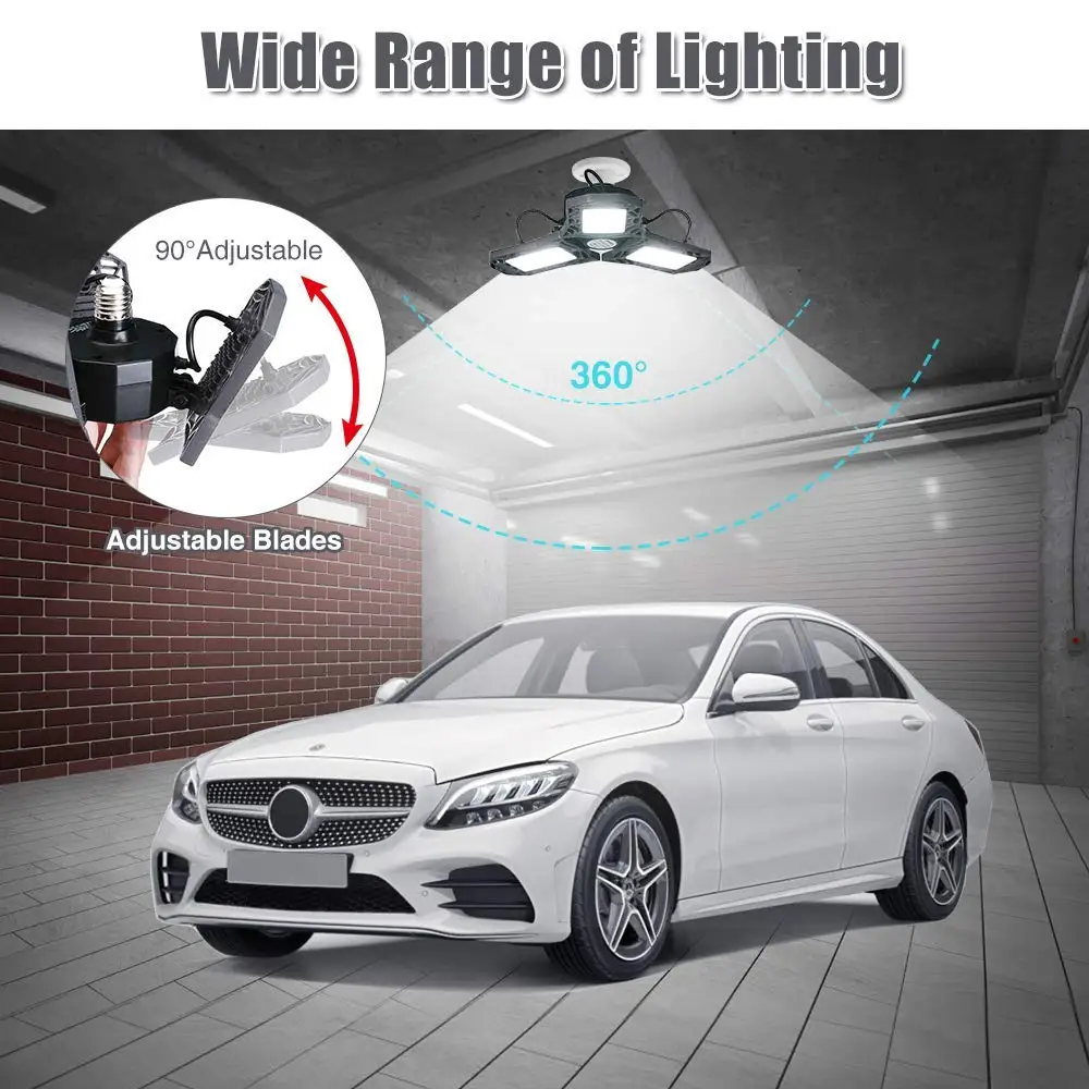 Hot Sell Basement Garage Workshop Warehouse Angle Adjustable Deformable Lamp Light Fixture LED Ceiling Light