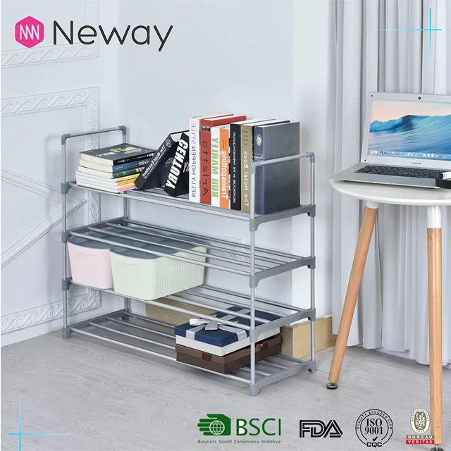 4-Tier Metal Shoe Tower 20-Pair Shoe Storage Organizer Unit Shoe Rack Storage Cabinet