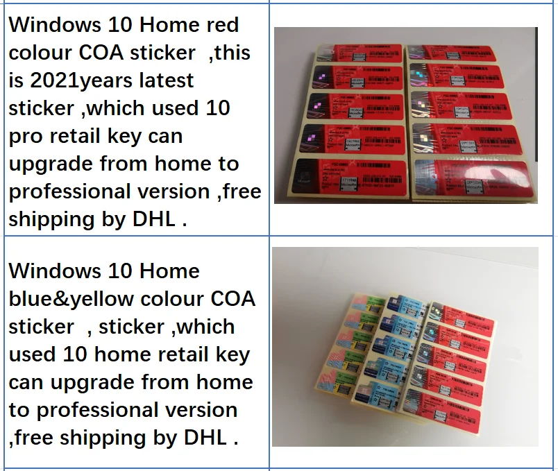 Wholesale Windows 11 Home  Win 10 pro Key COA sticker