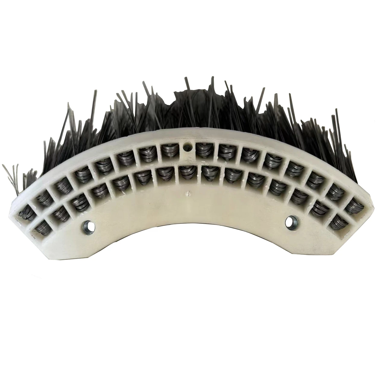 Hot sale flat steel wire sweeper gutter broom high quality channel brush for Elgin