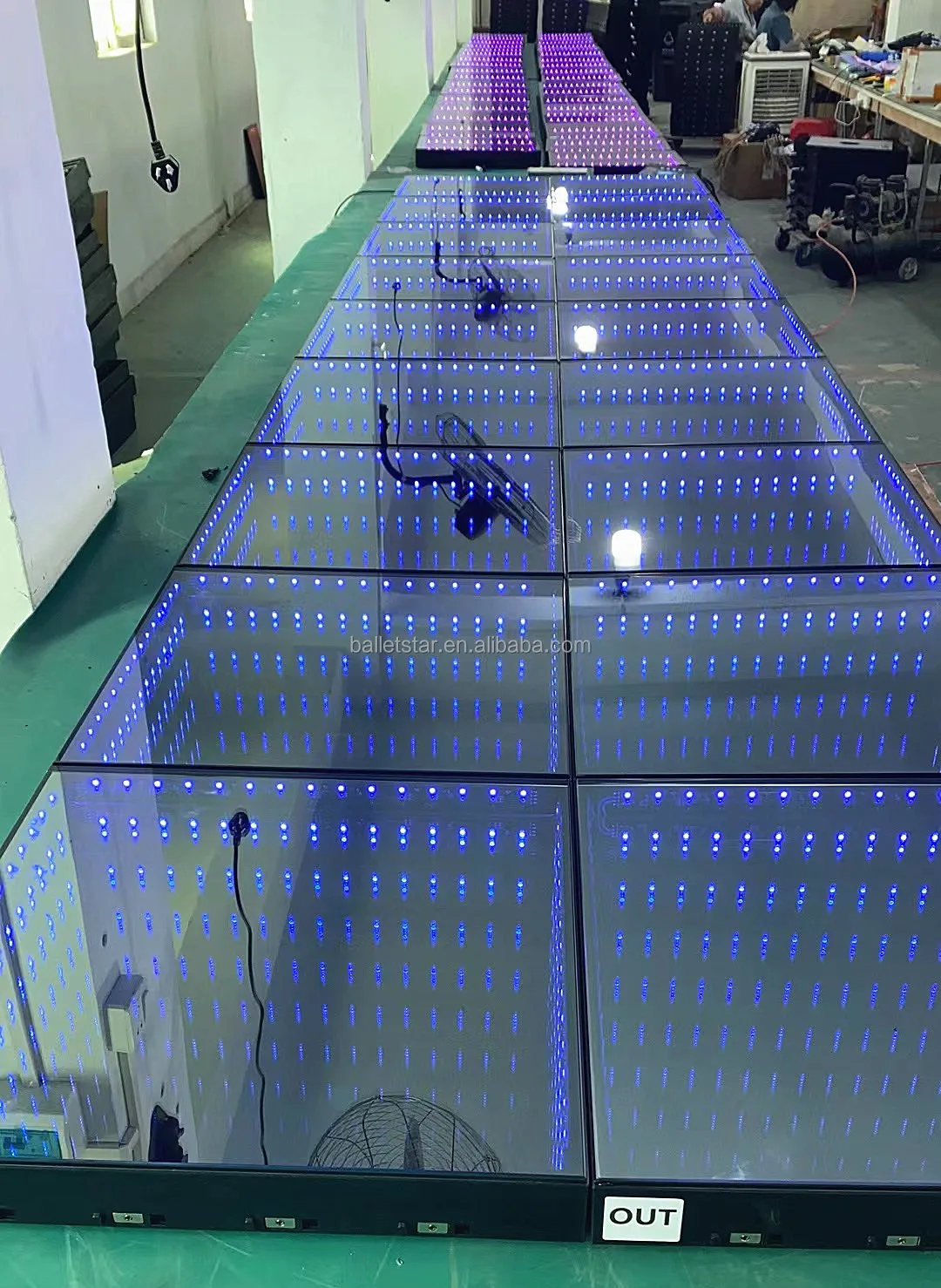 Dj disco portable panel tile toughened glass light up 3d led dance floor wedding new model 2023 dj light floors dance hot sales