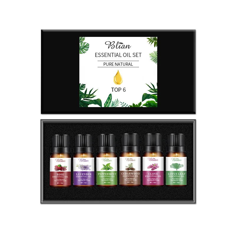 Private Label Essential free  oils set Pure Essential Body Oil Gift Set body oil in stock for skin care