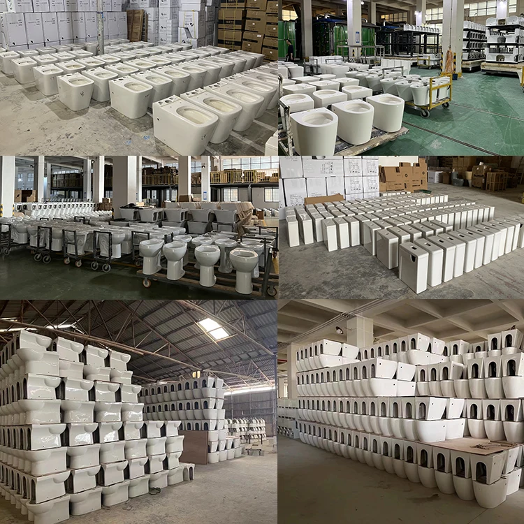 Modern Ceramic Rimless Standing Dual Flush WC Toilet Bowl Bathroom Water Closet Two Piece Toilet For Hotel