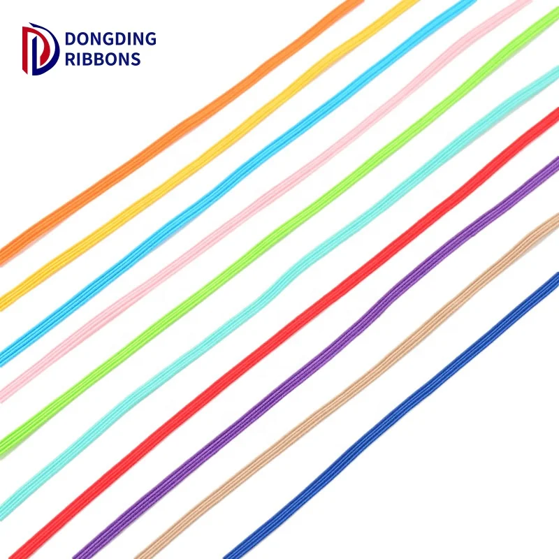 Factory Supply Custom 1/8 Inch Elastic 3mm 6mm Black/White Woven Band Ribbon Knitted Elastic Tape Wholesale